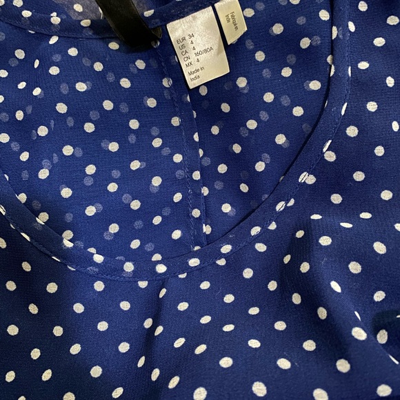 H&M Blue Polka dots Sheer Dress - Picture 4 of 6
